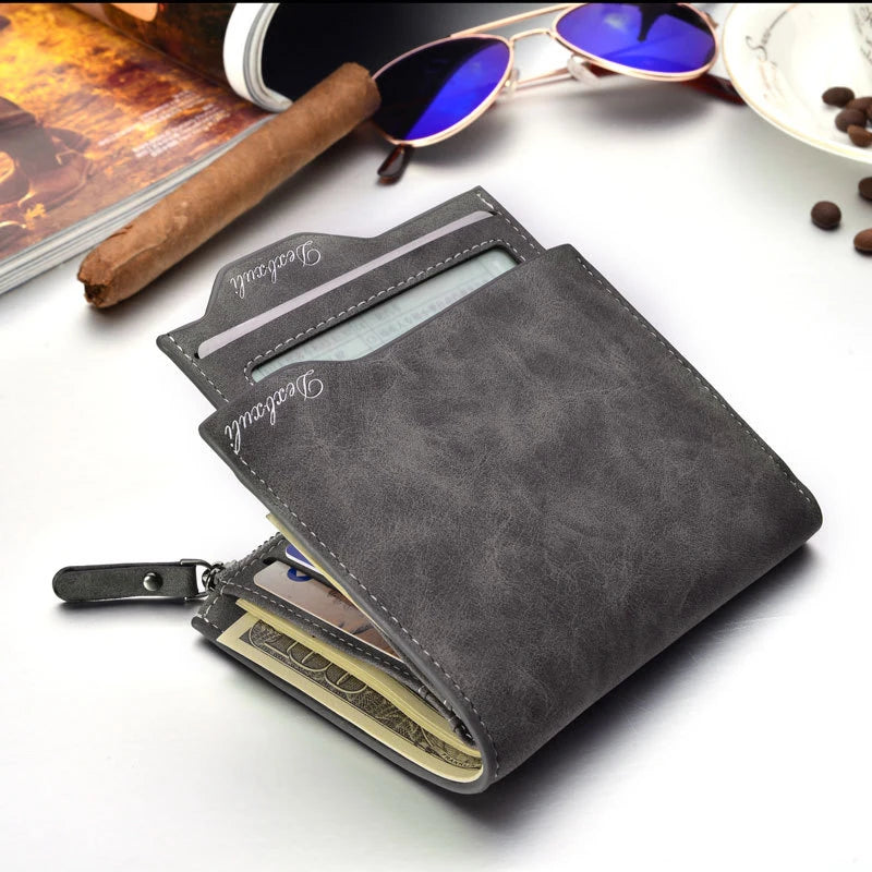 Men's Soft Leather Wallet Removable Card Holder Multi-Function Clutch Slim Design
