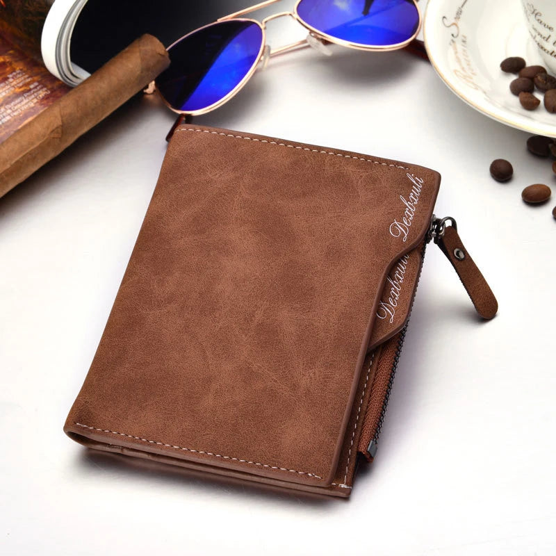 Men's Soft Leather Wallet Removable Card Holder Multi-Function Clutch Slim Design